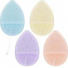 4 piezas Esponjas exfoliantes para limpieza facial - Almohadillas de limpieza facial suaves y reutilizables, guantes exfoliantes faciales para limpieza, eliminación de maquillaje, limpieza profunda de poros y puntos negros