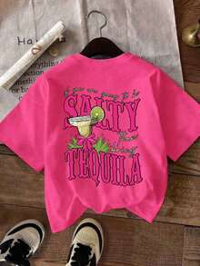 Koszulka damska z okrągłym dekoltem i krótkim rękawem w dużym rozmiarze, modna na lato - Wyrazisty róż - Zobacz 1