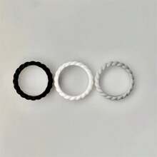 Conjunto De 3 O 10 Anillos De Silicona Trenzada Delgados Para Mujeres, Diseño Deportivo Y Flexible