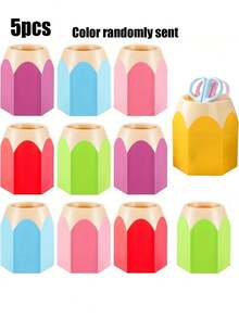 1/5 pièces Tasses en forme de crayon pour distributeurs de crayons en classe, porte-crayons mignons en vrac, contenants colorés pour pinceaux de maquillage de bureau à domicile, cadeaux scolaires, rangement de papeterie, accessoires de bureau éducatifs, ensemble de porte-stylos créatifs pour enseignants et étudiants, organisateurs de bureau pratiques, solutions de rangement scolaire vibrantes, fournitures de bureau polyvalentes pour la classe - Multicolore - Voir 16