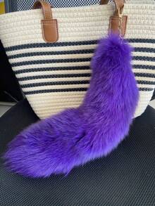 1pc Animal Party Plush Tail Keychain, Cosplay Tail For All Seasons School Cartoon Car Accessories Cute Goth Y2k - Multicolor - View 28