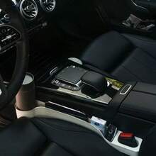 2pcs, Advanced Car Seat Gap Filler With Cup Holder, Multifunctional Car Gap Box And Key Holder, Center Console Gap Storage Box, Driver And Passenger Front Seat Storage Box, Black Carbon Fiber Texture, Automotive Interior Accessories - Upgraded and Extended Version - View 2