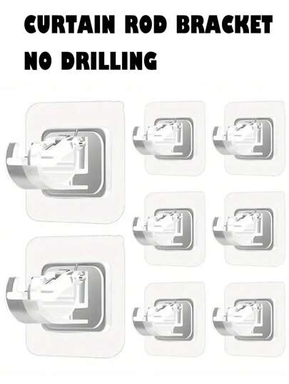 20/2 قطعة من خطاطيف ستائر النوافذ الشفافة/الواضحة، دعامات قضبان الستائر اللاصقة ذاتيًا، خطاطيف قضبان الستائر القابلة للتعديل، قضبان ستائر الحمام، خطاطيف مثبتة على الحائط، ثقيلة الوزن لأبواب المطبخ والحمام، مناسبة للمنزل والغرفة المعيشية والنوم والمطبخ والحمام والفنادق