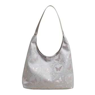 Bolso de mano de nailon bordado con mariposa de estilo chino, apropiado para compras, citas, regalos para damas, oficinas, universidades, trabajo, viajes y bolsos de hombro