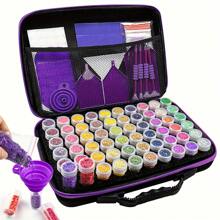 Estuche organizador de diamantes de pintura, organizador de lienzo actualizado con accesorios, 30 compartimentos, 60 compartimentos, 120 compartimentos, soporte a prueba de golpes para cuentas y suministros de arte, contenedor portátil para joyas con herramientas, kit multifuncional de manualidades y suministros de costura