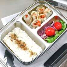 1 Stück 304 Edelstahl Bento Box, Schüler/Erwachsene verschließbare Lunchbox, mittlere Größe mit auslaufsicheren Fächern