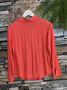 Women's Shirt Made Of Beautiful Viscose Fabric - 珊瑚橙 - 查看 2
