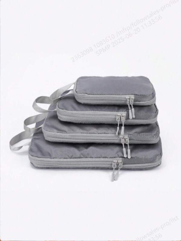 4 piezas de bolsas de almacenamiento compresibles para viajes de negocios, organizador vertical impermeable minimalista y multifuncional