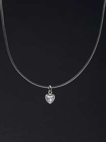 Round Cubic Zirconia Pendant Necklace Jewelry Gifts