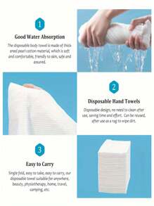 100 piezas/50 piezas/20 piezas/5 piezas Toallas desechables para deportes, toallas de baño de fibra suave y absorbente para viajes, sauna y baño de pies, aptas para hombres y mujeres, esenciales para viajes y verano, se pueden usar en exteriores, baño y playa. Toallitas faciales desechables para uso facial, corporal, masajes, salones de belleza, viajes y limpieza.