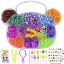 1500pcs/7500pcs Loom Bracelet Making Kit, Loom Bands, Rubber Ring Craft Gift, Refill Loom Bands Set, Loom Band Kit, Colorful Loom Band Set, For DIY Friendship Bracelet & Necklace Personalized Creation