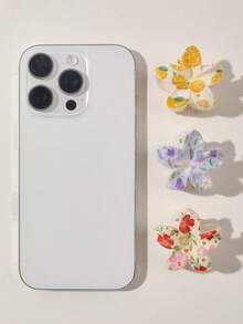 8 件 ABS 波西米亚甜樱桃、草莓、橙子水果和花卉 UV 印花小发夹、刘海发夹、沙滩配饰时尚发饰花爪夹可爱发夹秋冬度假装女士