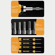 131pcs Magnetic Screwdriver Set With Plastic Ranking Ratchet Handle Hex Key For Men - Yellow - View 3