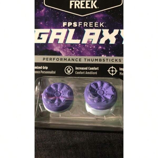 1 Set Of Gaming Controller Accessories To Enhance The Gaming Experience, KTF FPS Freek Galaxy High Performance Thumb Joystick Booster Keycaps, Silicone Joystick Thumb Sleeves [1 High, 1 Medium] Compatible With P/S Series Controllers