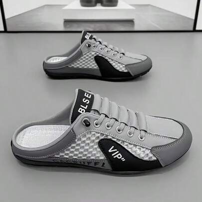 1 par herrsandaler i sportstil, bekväma låga tofflor för utomhusbruk