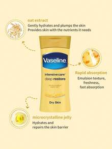 Vaseline 1瓶100毫升凡士林燕麦润肤乳，舒缓修护保湿，蕴含微晶冰霜和燕麦提取物，清爽不油腻，适合秋冬季干性及敏感性肌肤。 - 黃色 - 查看 3