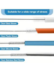 10Pcs Cup Straw Cleaning Brush, Reusable Straw Cleaner Fits 40/30/20 Oz Tumblers, 10mm Diameter Pipe Cleaner Suitable For Water Bottles And Straws, For Outdoor, Camping