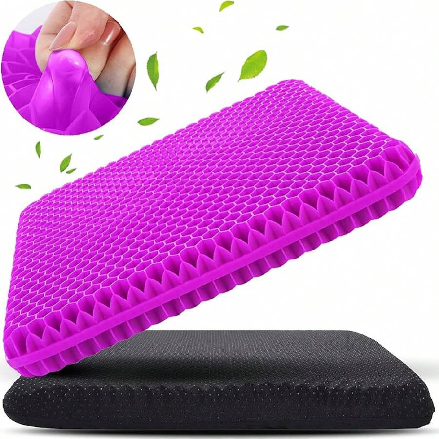 Gel Seat Cushion For Long Sitting (Super Large & Thick), Soft & Breathable, Gel Cushion For Wheelchair, Gel Chair Cushion For Hip Pain, Gel Seat Cushion For Office Chair