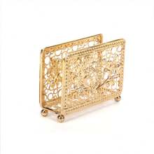 1 pièce Porte-serviette carré en métal électrolysé de 9,5 * 5 cm, porte-serviette, porte-serviette créatif, tissu vertical pour restaurant occidental
