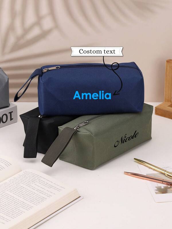 1 pieza, Proceso de bordado, Estuche para lápices, Letras y números personalizables, Material de poliéster, Cremallera de nailon, Gran capacidad, Estuche portátil para lápices, Adecuado para la escuela y la oficina, Regalo creativo para el Día de Acción de Gracias, Navidad, cumpleaños, Halloween, Vuelta al colegio, Caja de lápices, Multifuncional, Ornamental, Reutilizable, Moderno, Colorido, Lindo, Vintage, Dibujos animados, Kawaii, Personalizado, Único, Personalizado, Trabajadores, Clientes, Estudiantes, Para negocios/trabajo/oficina, Para la escuela