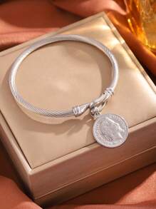 1 Piece Of Simple And Fashionable, Elegant Temperament Stainless Steel Braided Bracelet, Classic Style, Timeless, Suitable For Daily/Gift/Banquet