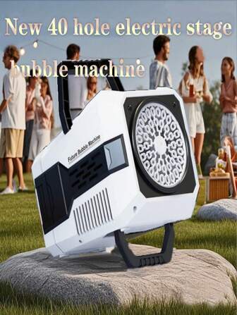 New 40 Hole Portable Stage Bubble Machine With Powerful Power To Blow Bubbles, Equipped With LED Ambient Lighting, Suitable For Indoor/Outdoor Parties, Weddings, And Birthday Gifts