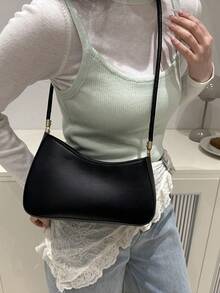 时尚新款纯色不对称个性斜挎包，多功能优雅的不对称造型女士单肩包，适合购物、钱包、逛街、年轻女性、大学生、新人和白领人士。非常适合办公室、大学、工作、商务、通勤、户外活动、旅行和郊游。