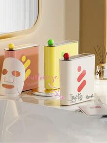 1pc Customized Facial Mask Storage Box, Home Refrigerator Storage Box With Lid, Countertop Organizer Bin, Vanity Makeup Skincare Mask Storage Container - one-size - View 3