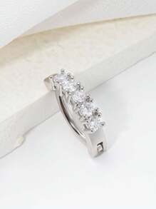 1 Stück einfacher und stilvoller kreisförmiger Zirkonia-Edelstahl Bauchnabel Piercing Ring für Frauen