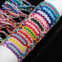 10pcs/Pack Fashionable Colorful Woven Adjustable Friendship Bracelets With Tassels, Suitable For Gifts To Family, Friends, Daily Wear, Jewelry Party