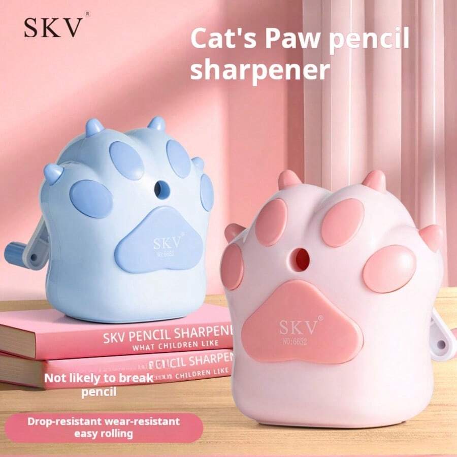 自动伸缩猫爪铅笔刀，手摇铅笔刀，奖品文具卷笔刀，节日礼物