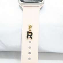 1pc Diamond Encrusted 26 English Letter Charm, Suitable For Silicone Watch Band Decoration