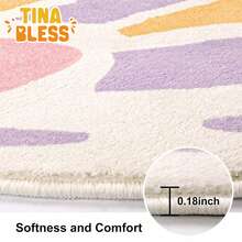 Tinabless 1 件装婴儿房地毯蝴蝶儿童地毯适用于女孩卧室超柔软儿童游戏垫适用于儿童房，彩色防滑幼儿园区域地毯适用于游戏室婴儿淋浴家庭装饰礼物