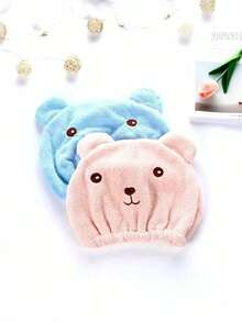 1 件装干发帽，珊瑚绒吸水干发毛巾女士沐浴淋浴头巾，湿发速干发帽，粉色干发帽 - 超强吸水速干毛巾头巾，带木质纽扣，成人适用，超强吸水头巾，长发速干毛巾女士浴帽，帽子，浴帽，理发店美发产品及美容旅行必备配件 - 彩色 - 查看 8