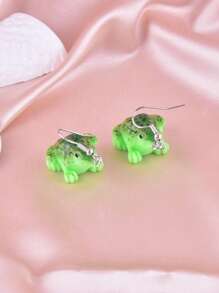1 Paar klassische niedliche 3D Schildkröten-, Frosch-, Marienkäfer-Ohrringe, Partydekoration Schmuck für Frauen