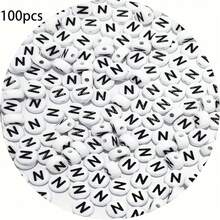 100/200/300/500/1000pcs Acrylic Letter Beads Jewelry Making Kits, Bohemian Style Beads For DIY Bracelets, Necklaces, Keychains - Hollow Letter Beads Mixed With Game & Friendship Themed Beads - Black and White - View 15