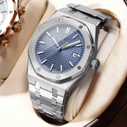 POEDAGAR 1 pieza Reloj de marca real POEDAGAR para hombres (Original) 50 Relojes impermeables Regalos de moda para niñas Dial de negocios clásico Movimiento de cuarzo importado Japón Diseño de cristal de amor Oro rosa Sivler A prueba de óxido Recuerdos del Día del Padre Retro graduación Brother Loro Regreso a la escuela Artículos esenciales