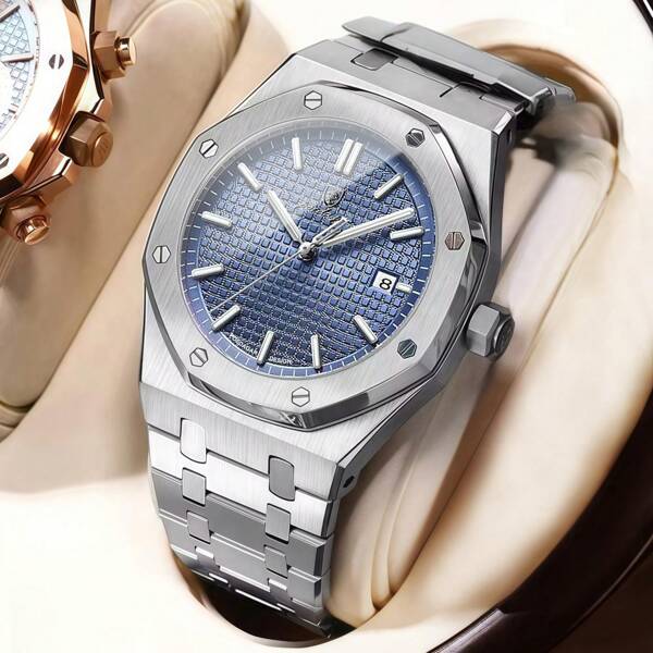 POEDAGAR 1pc Men Watches Real Brand POEDAGAR Watch(Original) 50 Waterproof Watch Fashion Birthday Gifts For Girls Classic Business Dial Japan Imported Quartz Movement Love Crystal Design Rose Gold Sivler Rust-Proof Stainless Steel Dad Day Souvenirs Brother Graduation Parrot Back To School Essentials