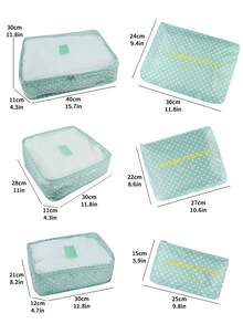 Bộ 6 túi đựng hành lý du lịch chống thấm nước, nhiều màu sắc, có khóa kéo, dùng khi đi du lịch/ký túc xá, túi đựng đồ bằng vải Oxford (nhiều chữ in), đồ dùng du lịch thiết yếu, phụ kiện du lịch, túi du lịch, kỳ nghỉ, ngày lễ, trở lại trường, đồ dùng học tập, hộp đựng đồ, đồ dùng thiết yếu trong ký túc xá, trường đại học - Nhiều màu - Xem 11