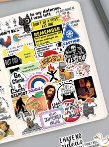 50pcs Snarky MEME Sticker Set, Decorative Stickers For Phone Cases, Scrapbooks, Skateboards, Guitars, Notebooks, Luggage, DIY Crafts