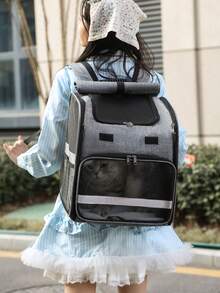 便携式猫笼 - 适用于中型猫和体重不超过 15 磅的小型犬的软边猫笼，宠物包，航空认可的旅行狗笼，宠物笼，猫笼，手持宠物包，宠物背包