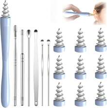 7 In 1 Ear Wax Removal, 2025 Q-Grips Ear Wax Removal Tool Reusable And Washable Replacement Soft Silicone Tips For Cleaner Earwax, Ear Wax Removal Kit Contains 7 Types Of Ear Cleaner Tools - 香檳色 - 查看 1