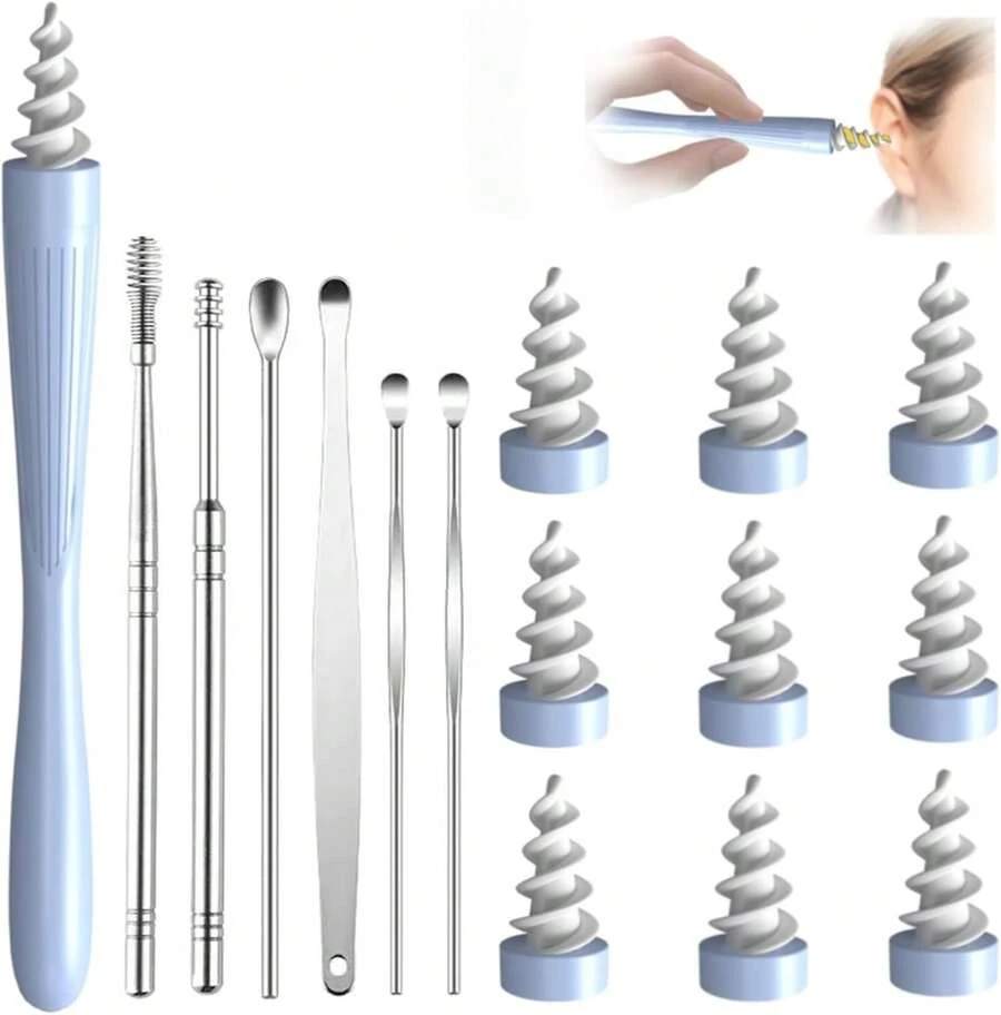 7 In 1 Ear Wax Removal, 2025 Q-Grips Ear Wax Removal Tool Reusable And Washable Replacement Soft Silicone Tips For Cleaner Earwax, Ear Wax Removal Kit Contains 7 Types Of Ear Cleaner Tools - 香檳色 - 查看 1