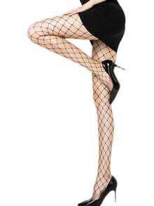 Meia-Calça/Meia-Fina/Arrastão na Altura da Coxa Adulto - Preto 1peça(Estilo aleatório) - Visão 4