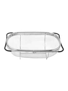1 pieza, Colador para el fregadero, Cesta de lavado de verduras para el fregadero, Rejilla de escurridor de frutas, Cesta escurridor de acero inoxidable, Cesta coladora, Rejilla ajustable para el fregadero, Colador multifuncional, Productos de cocina, Utensilios de cocina, Accesorios de cocina