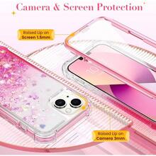 Ruky Case For IPhone 13 And IPhone 14 Full Body Glitter Liquid Case With Builtin Screen Protector Soft TPU Protective Girls Women Phone Case For IPhone 13 And IPhone 14 6.1 Gradient Pink01 - 漸層粉紅色 - 查看 6