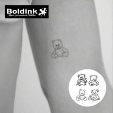 Boldink Healing Bear Tattoo Stickers | Includes 4 Cute Designs | For Wrist & Ankle - Black - View 3