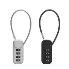 Portable Zinc Alloy 4 Digit Password Lock Wire Rope Anti-Theft Backpack Zipper Lock Padlock Luggage Combination Lock Travel