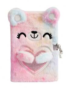 1 Stück Mädchen Tagebuch mit Schloss, Geheimes Kinder Tagebuch Notizbuch Geschenk zum Schreiben und Zeichnen, Hardcover Flauschiges süßes Bären Tagebuch Mit Kristall Aufklebern Für Mädchen, Geschenke für den Schulanfang - Verschiedenfarbig - Übersicht 9