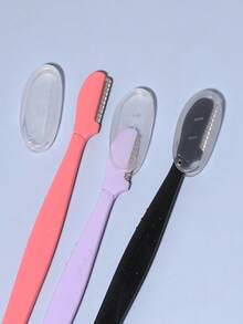 Set 10/5 buc. aparate de ras pentru sprâncene în culori asortate, instrumente de înfrumusețare pentru tuns sprâncene cu mâner drept, dispozitiv de epilare unisex din oțel inoxidabil cu capac protector, potrivit pentru începători pentru a evita zgârieturile faciale sau corporale